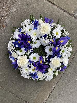 Blue and White Wreath