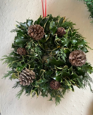 Fresh holly wreath