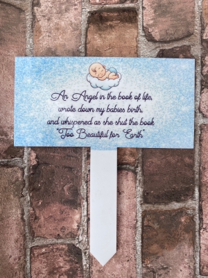 Angel baby grave marker