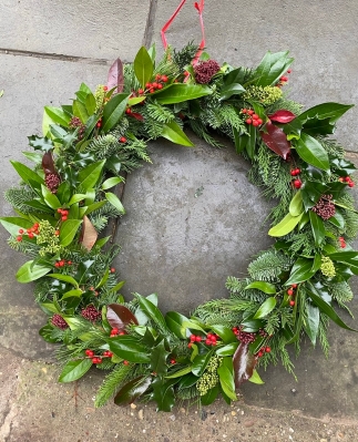 Fresh foliage Christmas wreath