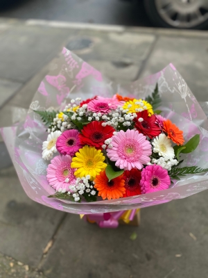 Gerbera hand tied