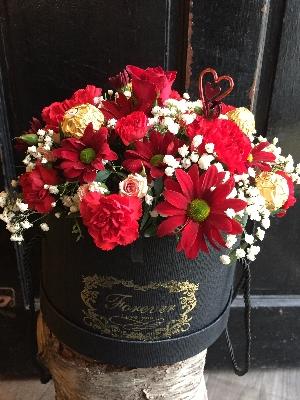 Hat box arrangement with Ferraro rocher