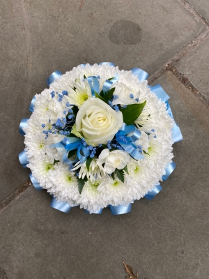 Massed posy pad blue