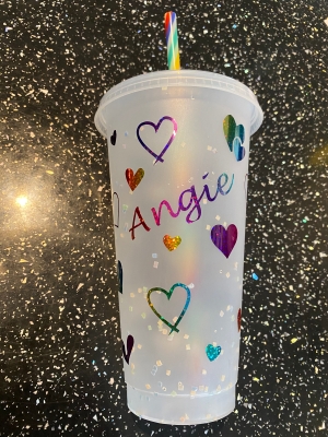 Personalised tumbler with straw