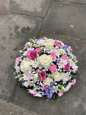 Pink white and lilac posy pad