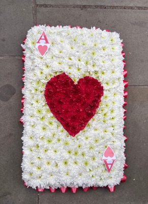 Playing card funeral tribute