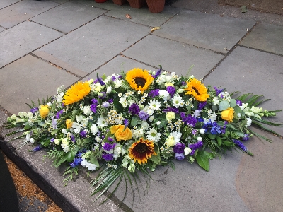 Sunflower casket spray