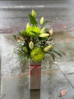 Tall vase arrangement