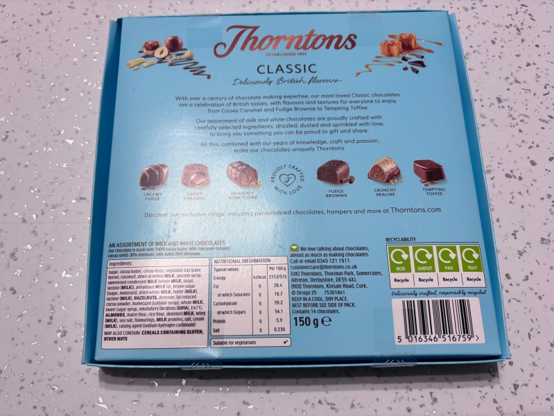 Thorntons classic chocolates