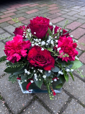 Valentines glass cube