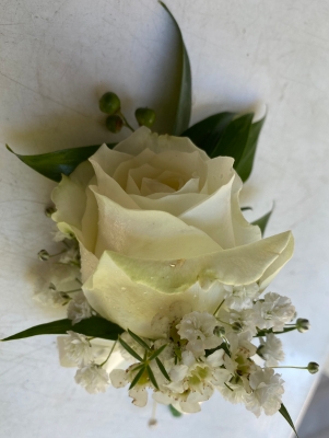 White rose buttonhole