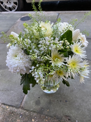 White vase arrangement