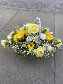 Yellow and White Basket