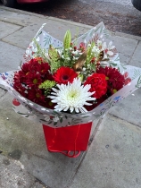 Red and gold hand tied