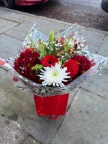 Red and gold hand tied