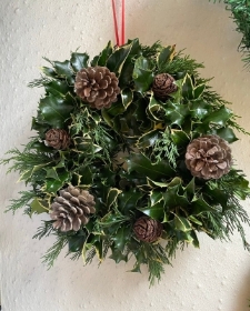 Fresh holly wreath