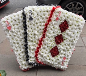 Playing cards funeral tribute