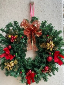 Artificial door wreath