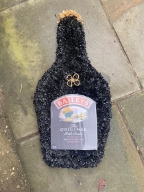 Baileys bottle funeral tribute
