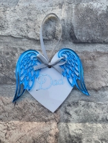 Hanging heart with wings