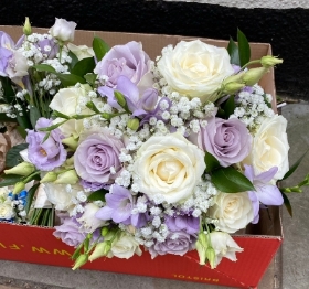 Ivory and lilac wedding bouquet
