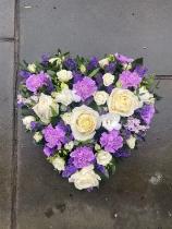 Lilac and white loose heart