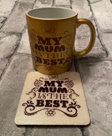 Mum is the best cup and coaster set