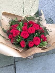 Red rose hand tied