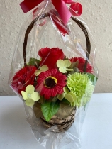 Small soap flower basket