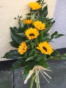 Sunflower tied bouquet