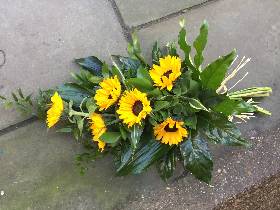Sunflower tied bouquet