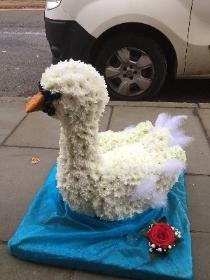 3D Swan funeral tribute